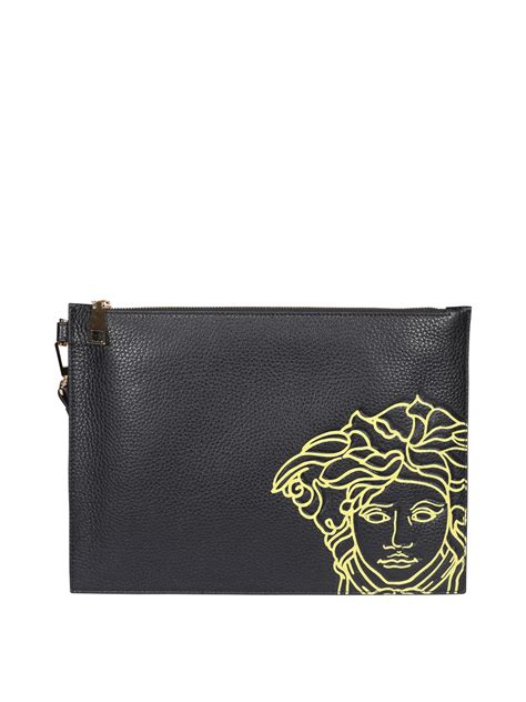 Versace Leather Medusa Clutch on SALE 